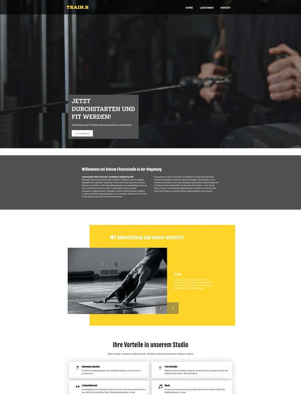 Website Template für Fitnessstudios mit TYPO3  "Wega"