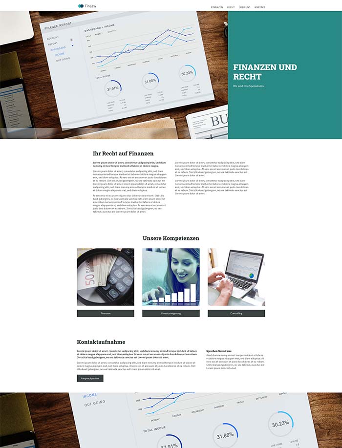 Konservatives Website Template mit TYPO3 "Antares"