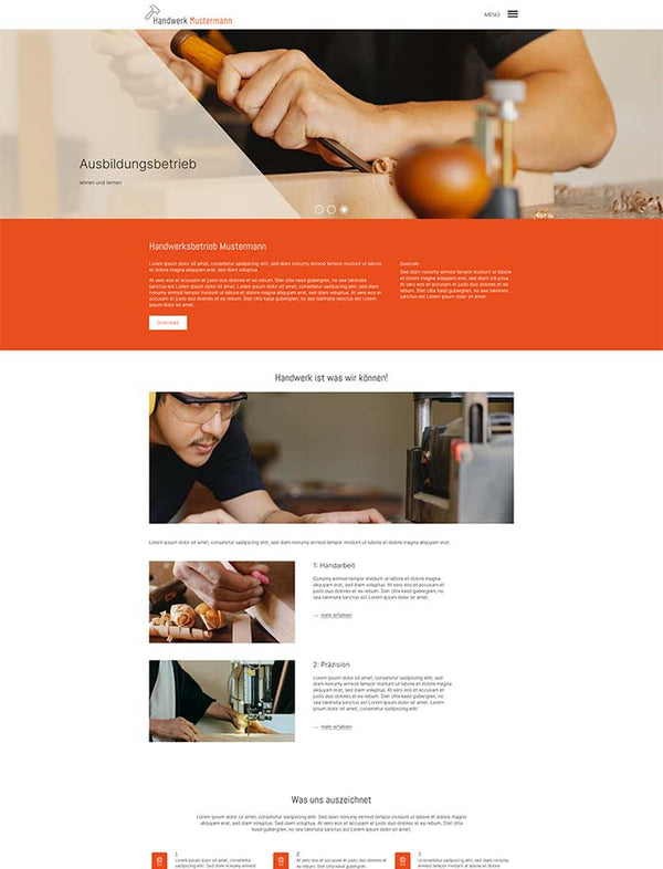 Website für Handwerker mit TYPO3 "Capella"